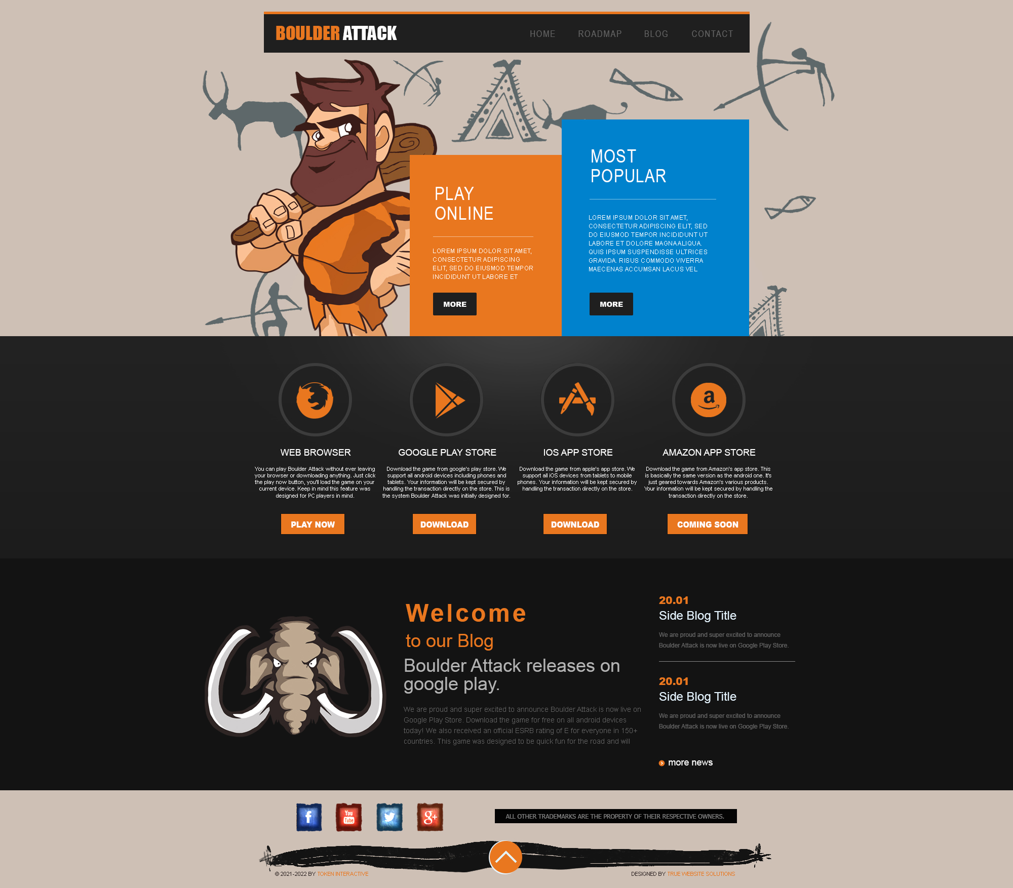 Boulder Attack - Homepage Design